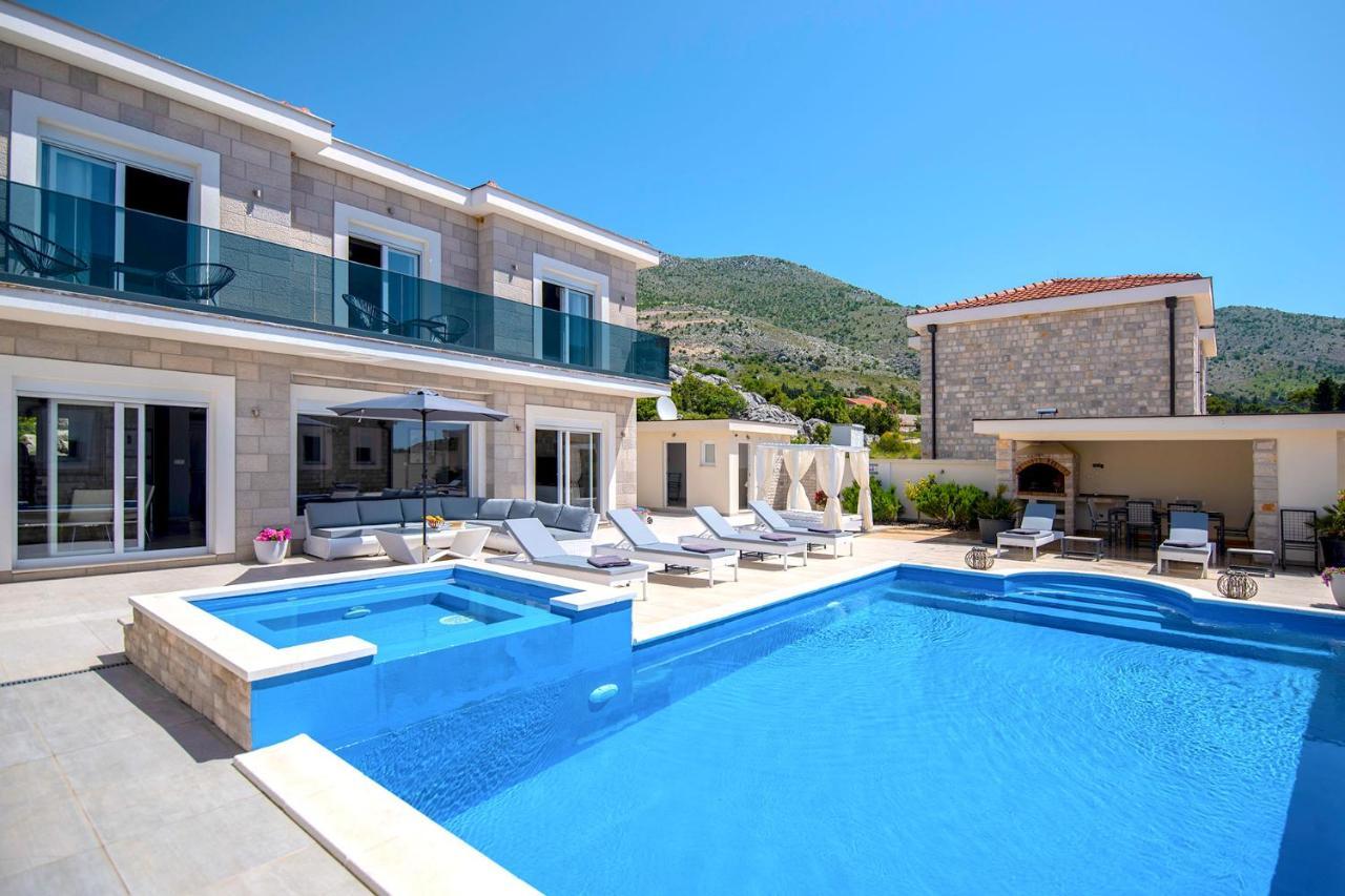 Luxury Villa Miriam With Private Pool And Jet Pool Near Dubrovnik Ivanica Extérieur photo